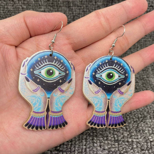 Crystal Eye Ball Acrylic Earrings