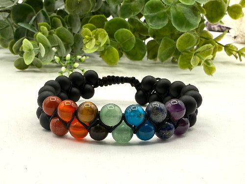 Chakra Adjustable Gemstone Bracelet 8"-9.5"L