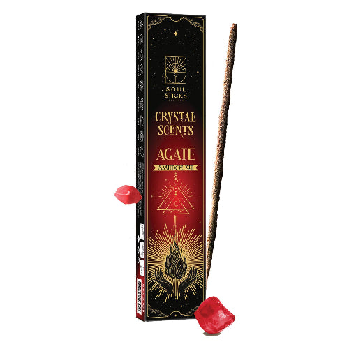 Agate Crystal Scents Incense Sticks Sacred Smoke Kit