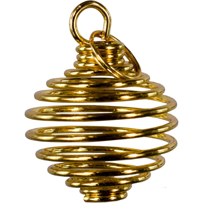 Small Tumbled Stone Cage Empty Gold Plated