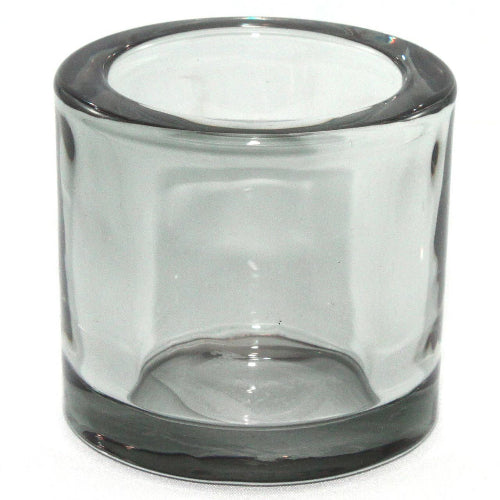 Heavy Glass Votive Holder Smoke