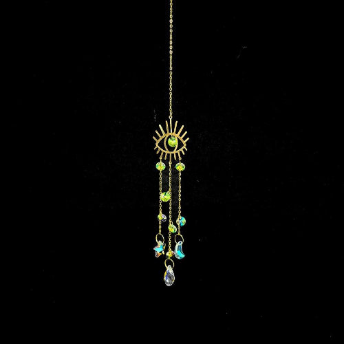 Rainbow Crystal Evil Eye Design Suncatcher (12"L)
