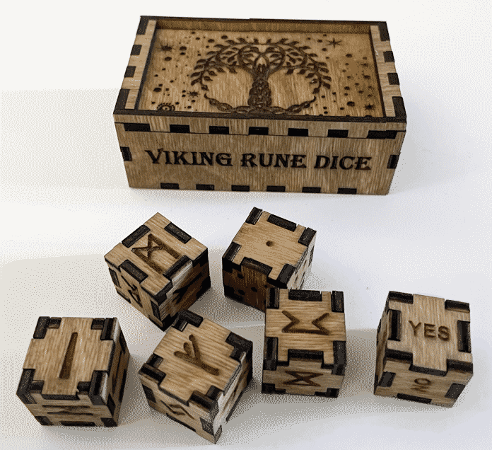 Viking Rune Dice in Box