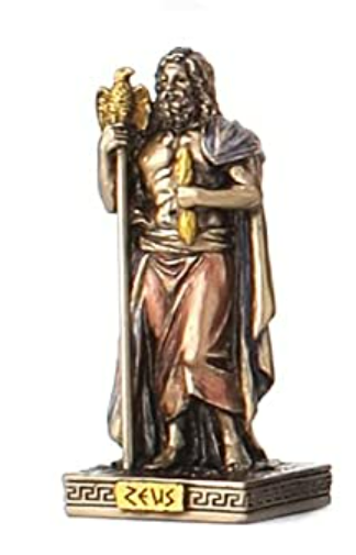 Small Greek Pantheon Zeus Statue - Gold Finish