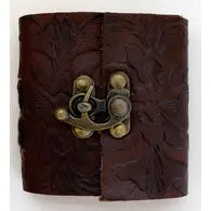 Brown Embossed Leather Mini Journal 3" x 3"