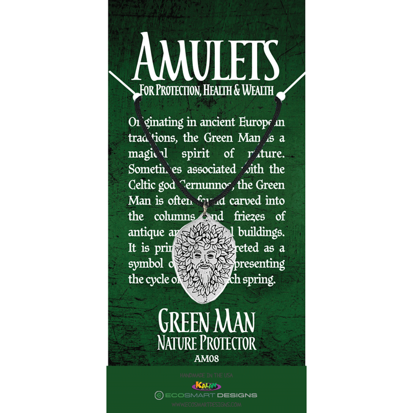 Amulet Green Man pewter Necklace