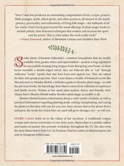 Hoodoo Herbal: Folk Recipes for Conjure & Spellwork with Herbs, Houseplants, Roots, & Oils By Starr Casas