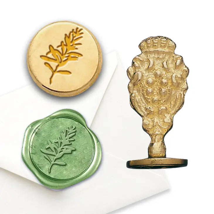 Brass Wax Sealing Stamp Rosemary
