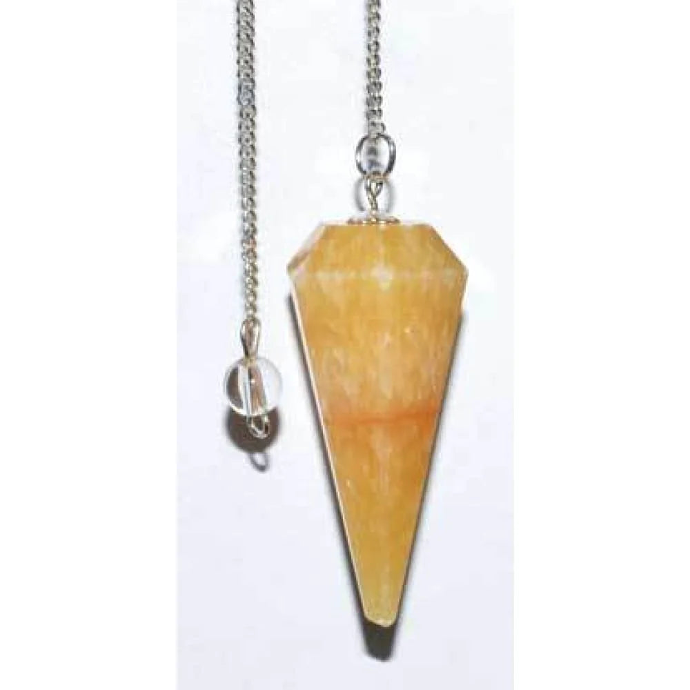6-sided Orange Selenite pendulum