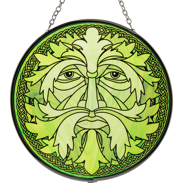 Glass Suncatcher-Celtic Greenman 6" Dia.