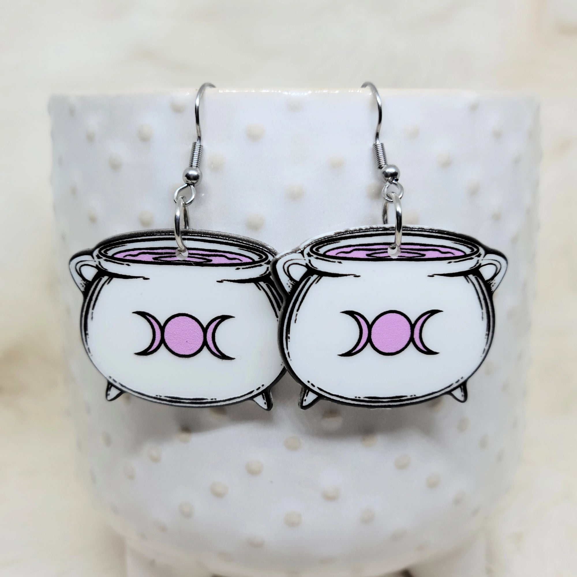 Pastel Goth Cauldron Earrings