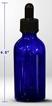 Glass Boston Round Cobalt Bottle 2oz. with dropper