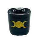 Chime Triple Moon Black Ceramic holder