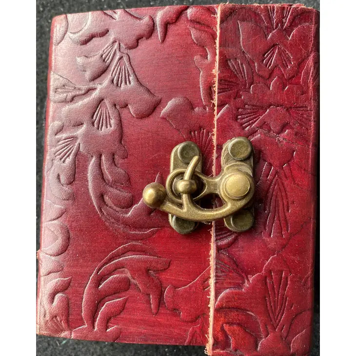 Brown Embossed Leather Journal 3" x 4"