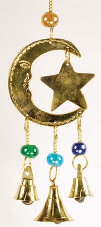 Wind Chime 3 Bell Star & Moon