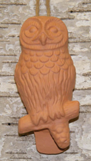 Owl Design Terra Cotta Oil Diffuser with 1/2 oz. Balsam Fir Fragrance Oil