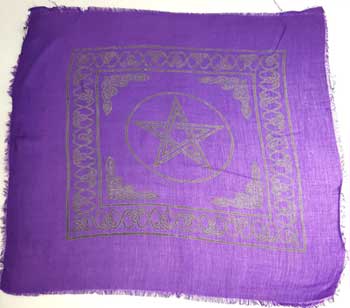 Pentagram Altar Cloth 18" x 18" Purple