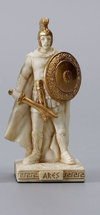 Small Greek Pantheon Ares Statue - White Marble