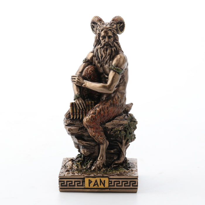 Small Pan Greek God Of The Wild Statue - Gold Finish