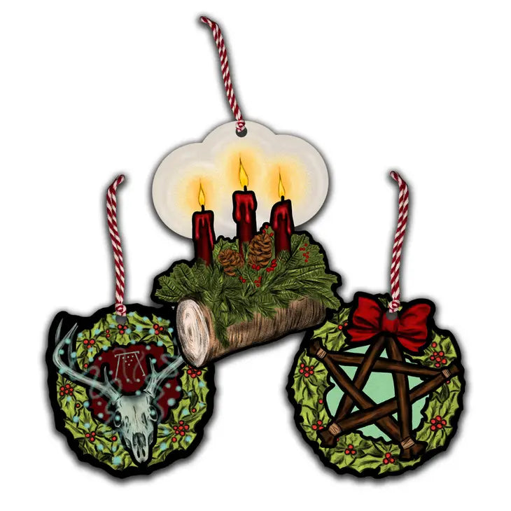 Retro Style Yule Holiday Ornaments