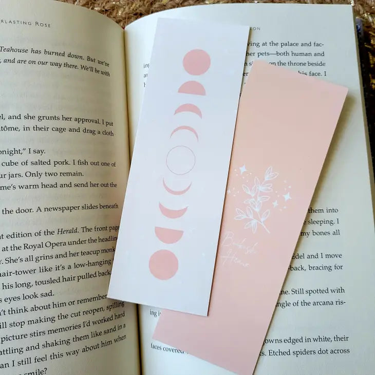 Pink Cosmic Moon Cycle Bookmark