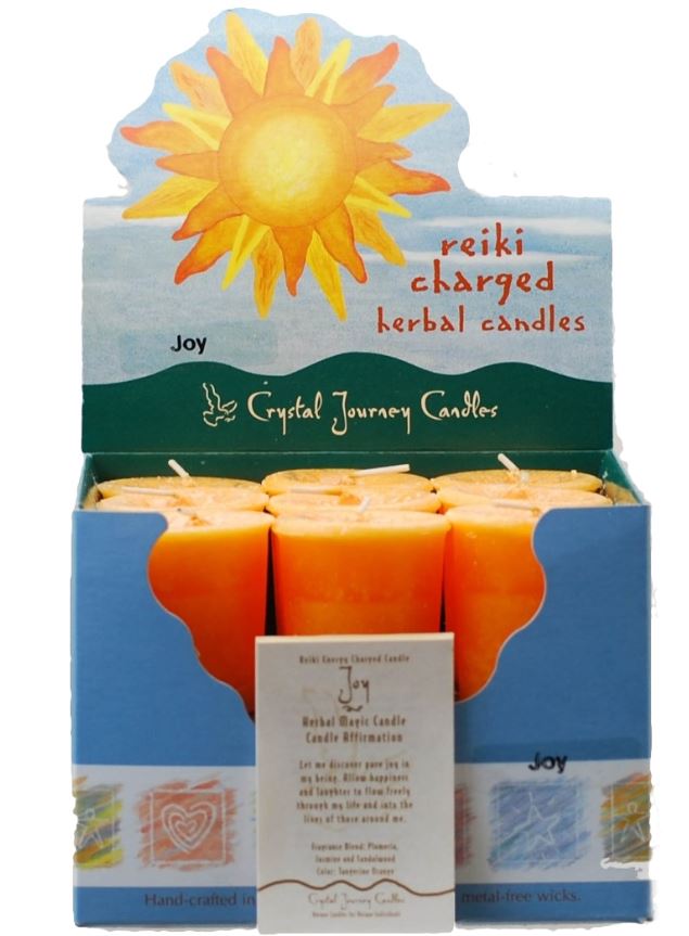 Joy Herbal Votive Candle (Bright Orange)