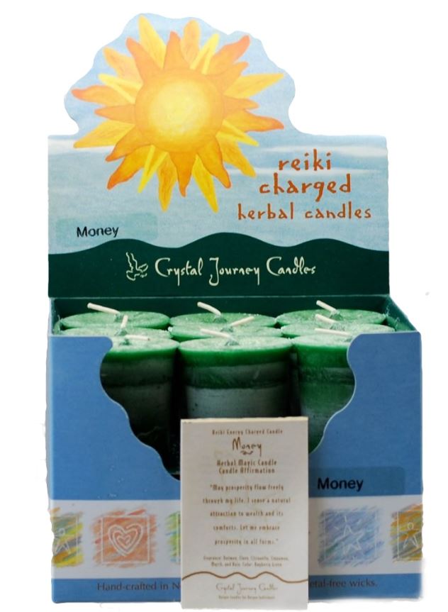 Money Herbal Votive Candle (Solid Green)